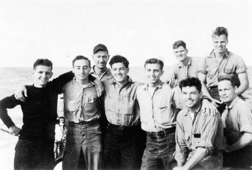 Radar Gang.<br>BACK ROW (L→R) A. Rassmusen, G. Mullen, H. Goetz. FRONT ROW (L→R) R. O’Neill, P. Russo, J. Reardon, P. Penta, N. Nault, R. Stogentin.