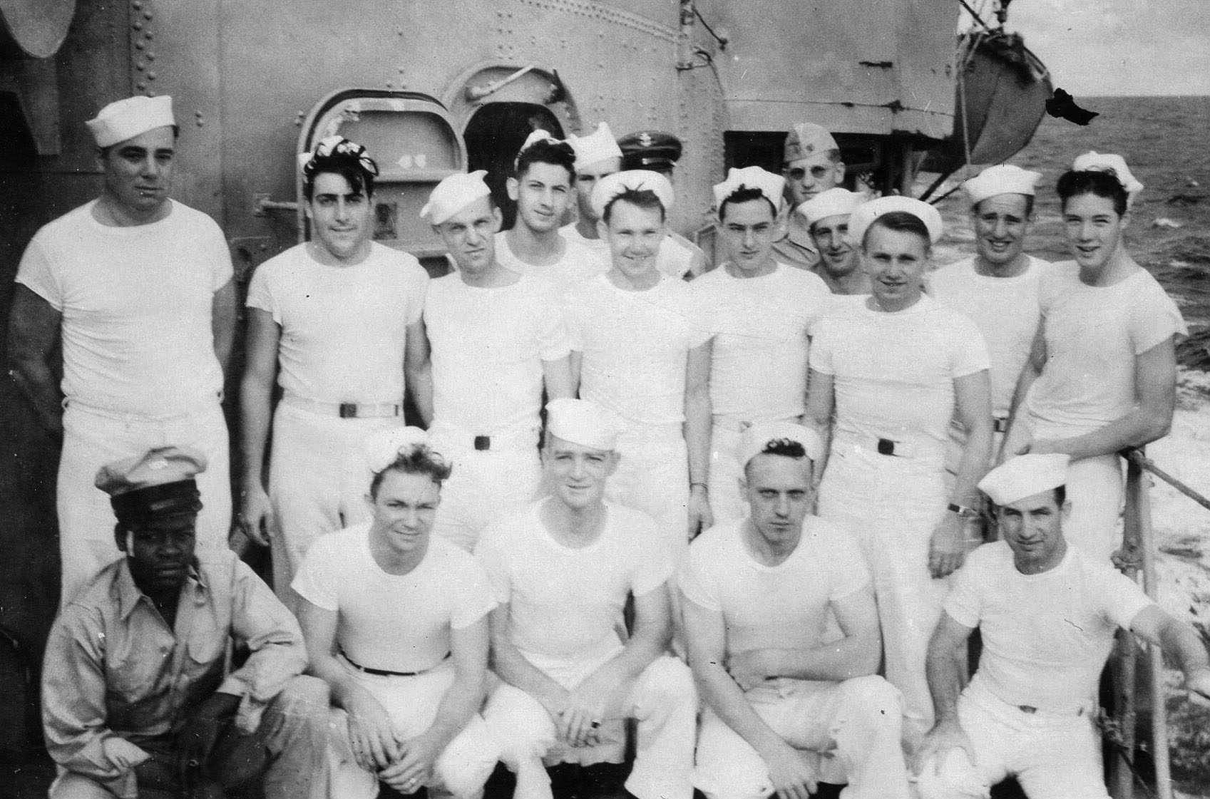 Supply Dept.<br>BACK (L→R) H. Muensterman, T. Perrin, H. Callaway.<br>MIDDLE ROW (L→R) [unknown], G. Pacitti, J. Morton, M. Horkman, P. Withers, R. Pelletier, H. Bradish, J. Dalakow, H. Bonnet, F. Thomas.<br>FRONT ROW (L→R) J. Davis, [unknown], S. Schriebersdorf, W. Ball, J. Crowe.[unknown].
