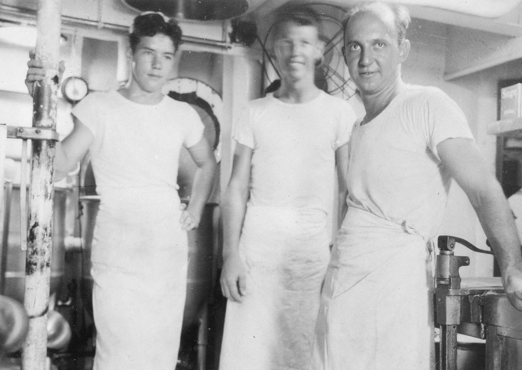 Supply Dept.<br>(L→R) F. Thomas, R. Colburn, C. Briggs.