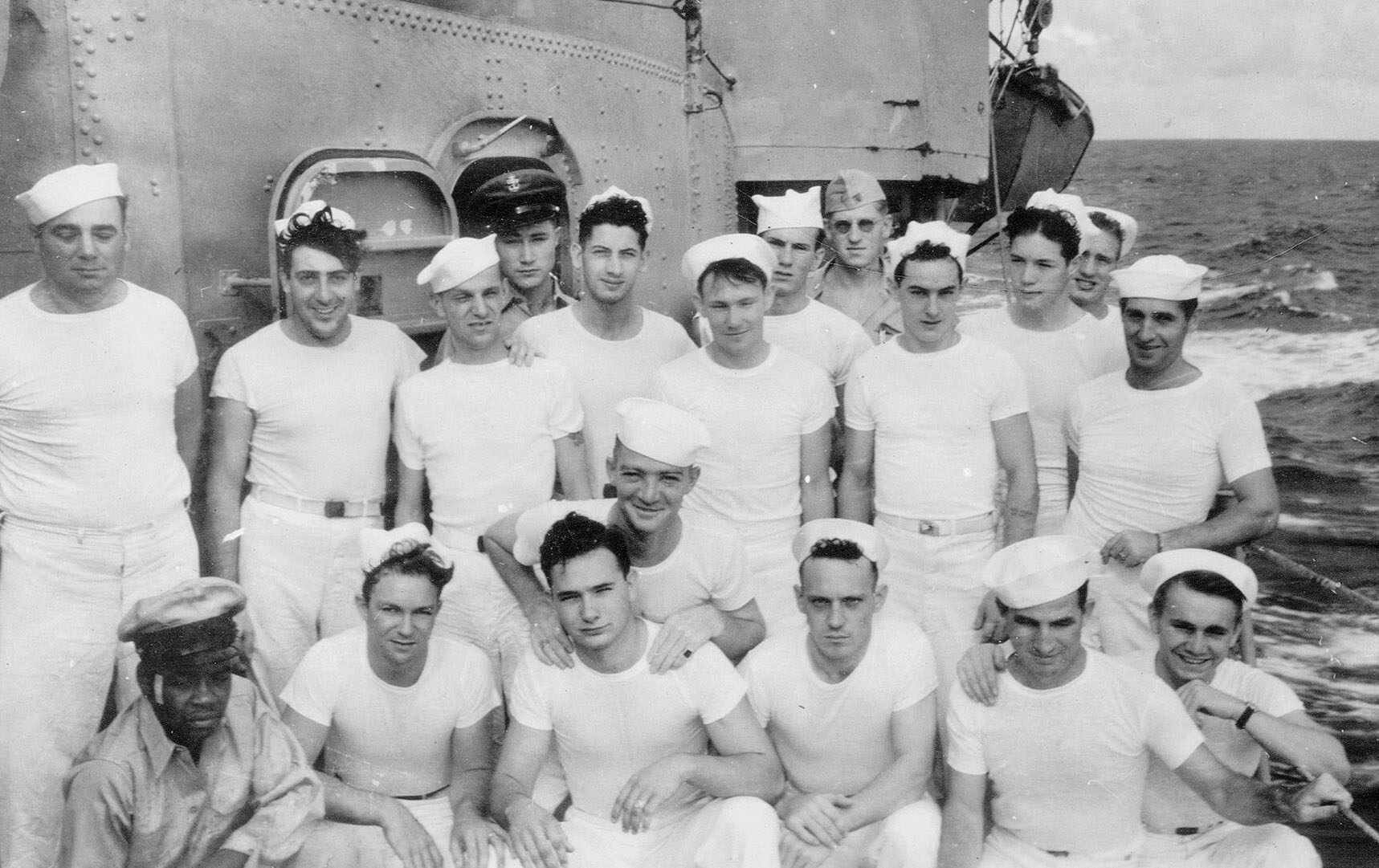 Supply Dept.<br>BACK (L→R) T. Perrin, H. Muensterman, H.Callaway, F. Thomas, H. Bonnet.<br>MIDDLE ROW (L→R) [unknown], G. Pacitti, J. Morton, M. Horkman, P. Withers, R. Pelletier, H. Bradish, [unknown].<br>FRONT ROW (L→R) J. Davis, [unknown], [unknown], S. Schriebersdorf, W. Ball, J. Crowe, J. Dalakow.
