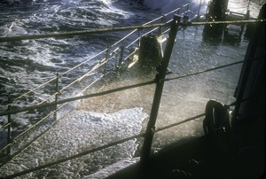 Looking aft from gun mount #53