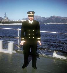 109 – Ensign Ken Rider on the fantail off Cannes