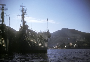 Destroyers Hale (left) and Abbot off Italy