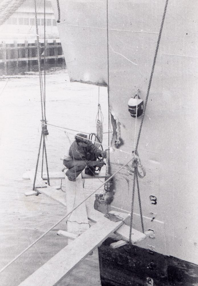 Bow damage, 1954