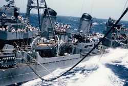 Abbot seen from aircraft carrier Hornet (CV 12)