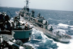 Abbot seen from carrier Hornet (CV 12)