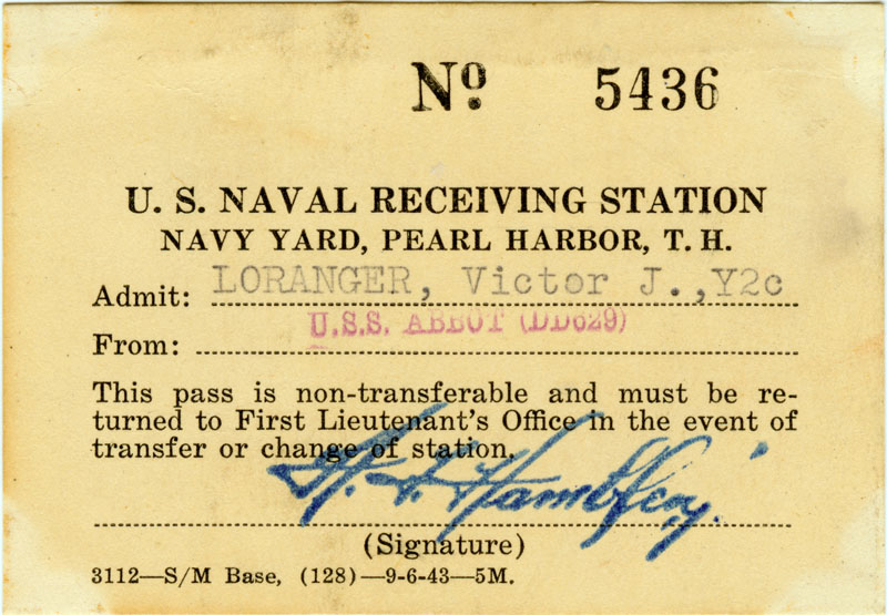 Pearl Harbor base pass