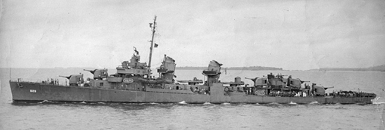 USS Abbot in 1943 Port side photo of Abbot