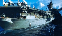 Highline to aircraft carrier Randolph (CV 15)